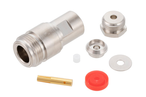 N メス コネクタ、クランプ/はんだ接続、RG174、RG316、RG188