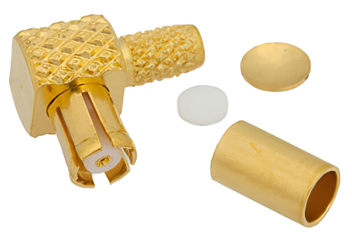 逆極性 MCX プラグ 直角コネクタ、圧着/はんだ接続、RG174、RG316、RG188