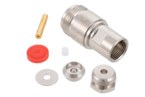 N メス コネクタ、クランプ/はんだ接続、RG174、RG316、RG188