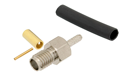 SSMA メス コネクタ、はんだ接続、RG178、RG196