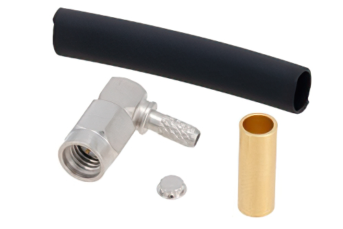 SSMA オス 直角コネクタ、はんだ接続、RG188-DS、RG316-DS