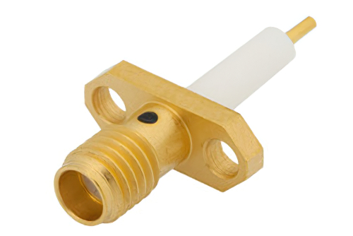 SSMA メス コネクタ、はんだ接続、2ホールパネルマウント、ピンターミナル、.328インチ穴間隔