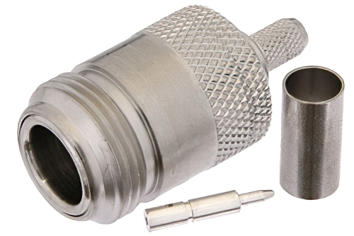 逆極性 N メス コネクタ、圧着/はんだ接続、RG55、RG141、RG142、RG223、RG400