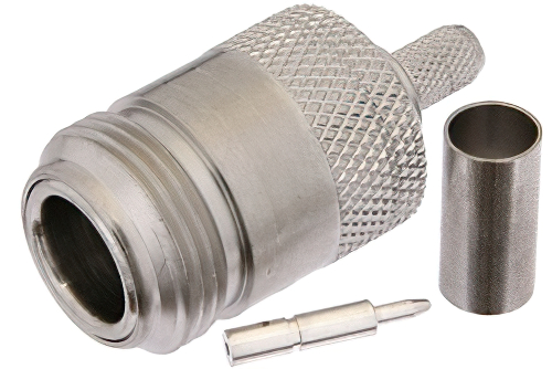 逆極性 N メス コネクタ、圧着/はんだ接続、RG58