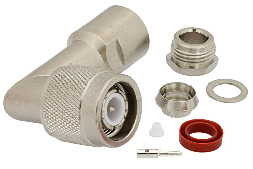 TNC オス 直角コネクタ、クランプ/はんだ接続、RG59、RG62