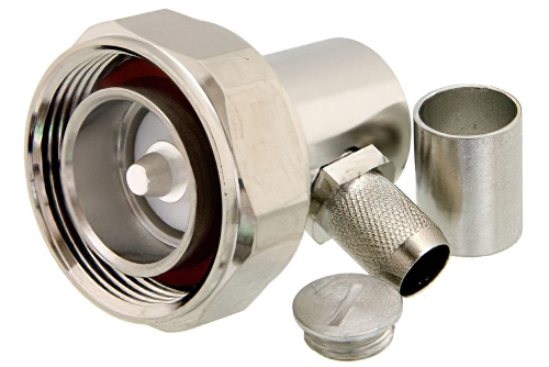 7/16 DIN オス 直角コネクタ、圧着/はんだ接続、PE-C400、PE-B400、PE-B405、LMR-400、LMR-400-DB、LMR-400-UF