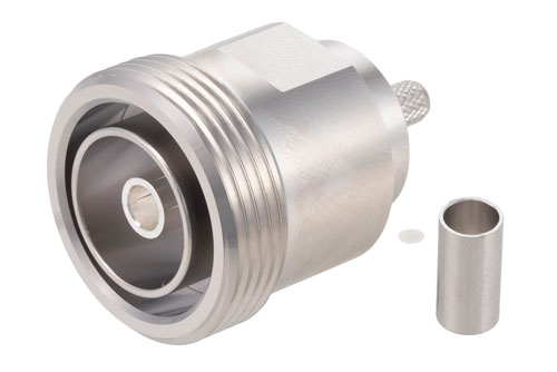 7/16 DIN メス コネクタ、圧着/はんだ接続、PE-C195、PE-P195、RG58、RG141、RG303、LMR-195、.195インチ