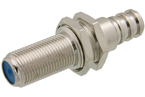 75 Ω F メス バルクヘッドマウントコネクタ、圧着/はんだ接続、PE-B159、1855A、Mini 59、.480インチD穴