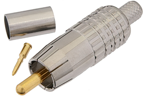75 Ω RCA オス コネクタ、圧着/はんだ接続、1505A