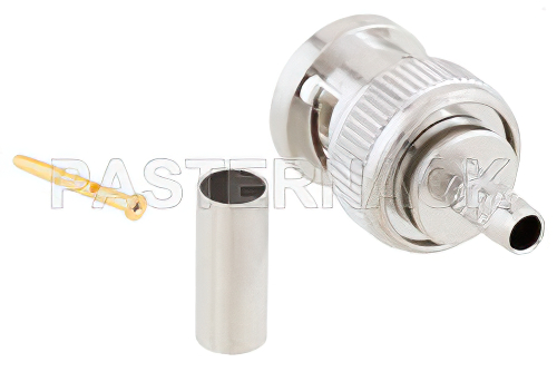 75 Ω BNC オス コネクタ、圧着/はんだ接続、PE-B159、1855A、Mini 59