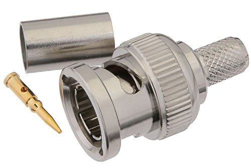 75 Ω BNC オス コネクタ、圧着/はんだ接続、1505A