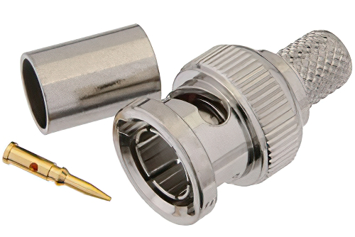 75 Ω BNC オス コネクタ、圧着/はんだ接続、1694A