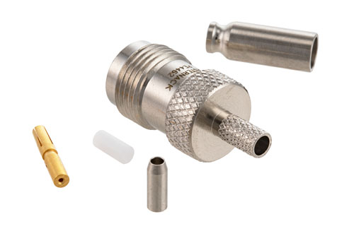 TNC メス コネクタ、圧着/はんだ接続、RG174、RG316、RG188、PE-B100、PE-C100、.100インチ、LMR-100