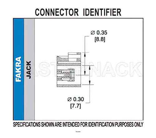 FAKRA ジャック コネクタ、圧着/はんだ接続、RG174、RG316、RG188、.100インチ、PE-B100、PE-C100、LMR-100、ベージュ