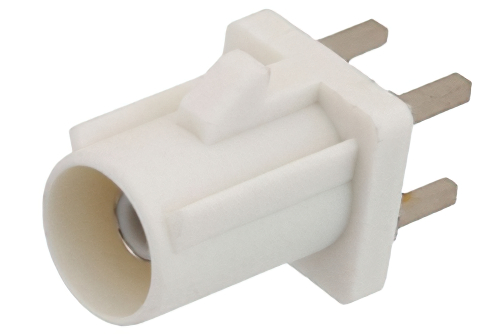 FAKRA プラグ コネクタ、はんだ接続、スルーホールPCB、白色