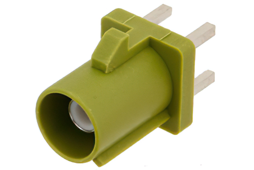 FAKRA プラグ コネクタ、はんだ接続、スルーホールPCB、カレー色