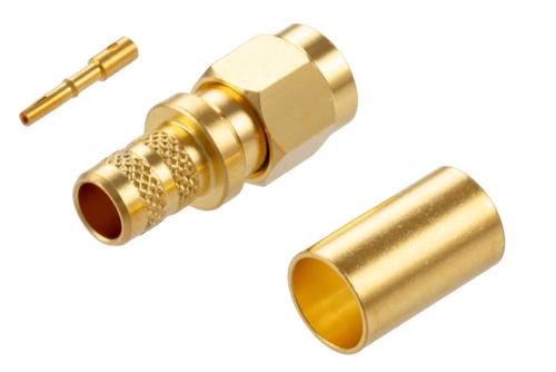 逆極性 SMA オス コネクタ、圧着/はんだ接続、PE-C240、RG8X、.240インチ、LMR-240、LMR-240-DB、LMR-240-UF、B7808A