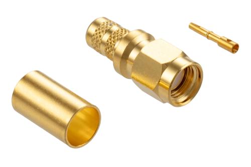 逆極性 SMA オス コネクタ、圧着/はんだ接続、PE-C240、RG8X、.240インチ、LMR-240、LMR-240-DB、LMR-240-UF、B7808A