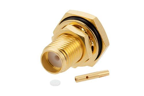 SMA メス バルクヘッドマウントコネクタ、はんだ接続、PE-SR405AL、PE-SR405FL、PE-SR405FLJ、PE-SR405TN、RG405