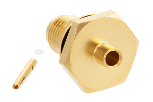 SMA メス バルクヘッドマウントコネクタ、はんだ接続、PE-SR405AL、PE-SR405FL、PE-SR405FLJ、PE-SR405TN、RG405