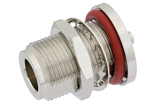 N メス バルクヘッドマウントコネクタ、はんだ接続、PE-SR405AL、PE-SR405FL、PE-SR405FLJ、PE-SR405TN、RG405