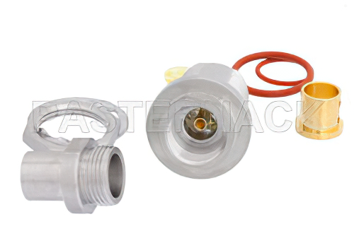 N メス バルクヘッドマウントプレシジョンコネクタ、クランプ/はんだ接続、PE-P300LL