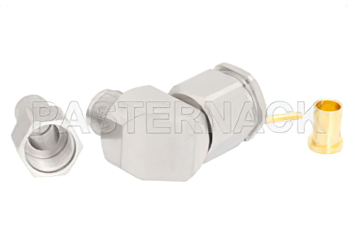 TNC オス 直角プレシジョンコネクタ、クランプ/はんだ接続、PE-P142LL