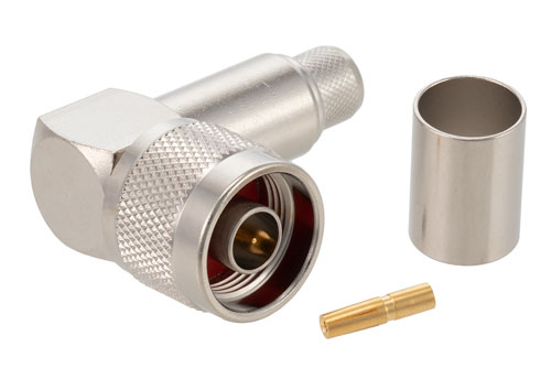 N オス 直角コネクタ、圧着/はんだ接続、RG214、RG9、RG225、RG393
