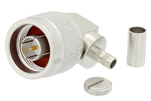 N オス 直角コネクタ、圧着/はんだ接続、PE-C200、LMR-200