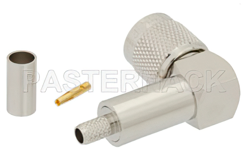 TNC オス 直角コネクタ、圧着/はんだ接続、PE-C200、LMR-200