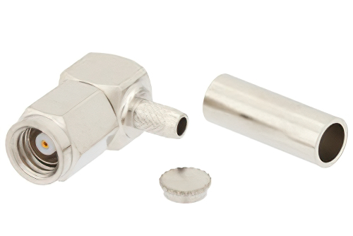 SMC プラグ 直角コネクタ、圧着/はんだ接続、RG316-DS、RG188-DS