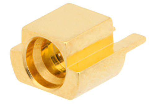 SMP オス フルデテントコネクタ、はんだ接続、エンドランチPCB、最大 8 GHz