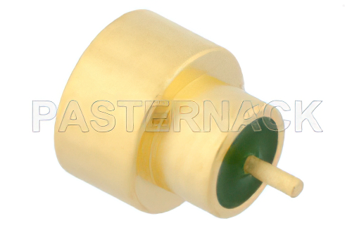 SMP オス フルデテント気密シールコネクタ、はんだ接続、はんだマウント、ピンターミナル、.050インチピン長