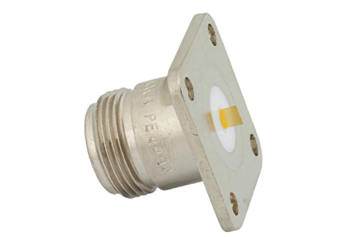 N メス コネクタ、はんだ接続、4ホールパネルマウント、タブターミナル、.718インチ穴間隔