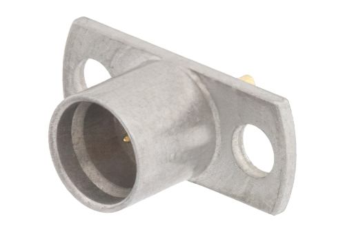 SMP オス スムースボアコネクタ、はんだ接続、2ホールパネルマウント、ピンターミナル、.282インチ穴間隔