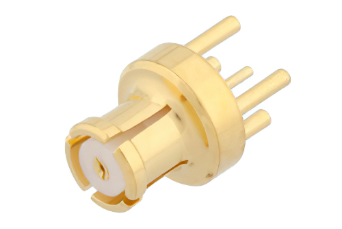 SMP メス コネクタ、はんだ接続、スルーホールPCB