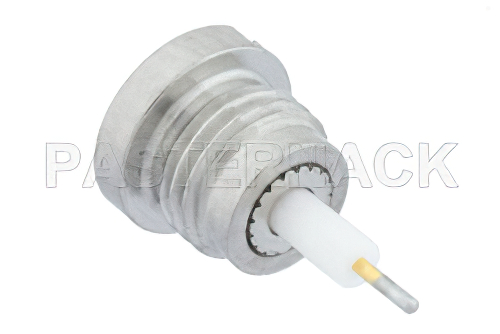 SMP オス スムースボアコネクタ、はんだ接続、ねじ込み式マウント、ピンターミナル、キャッチャーミット形錫メッキ済ピン