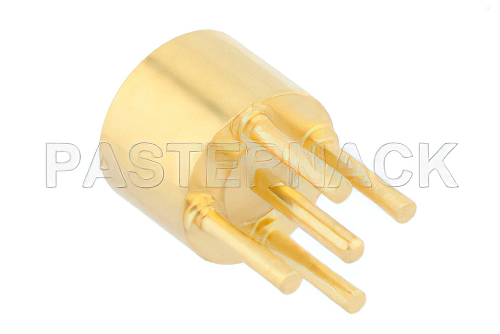 SMP オス フルデテントコネクタ、はんだ接続、スルーホールPCB、.140インチピン長