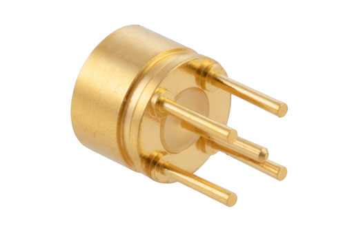 SMP オス フルデテントコネクタ、はんだ接続、スルーホールPCB、.145インチピン長