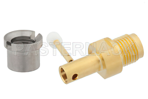 SMP オス バルクヘッドマウントスムースボアコネクタ、はんだ接続、PE-SR405AL、PE-SR405FL、PE-SR405FLJ、PE-SR405TN、RG405