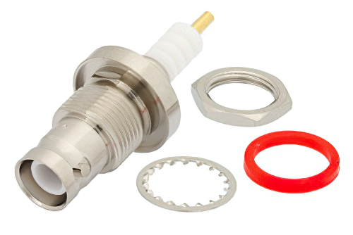 SHV ジャック バルクヘッドマウントコネクタ、はんだ接続、ソルダーカップターミナル、.480インチD穴