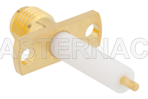 SMA メス コネクタ、はんだ接続、2ホールパネルマウント、スタブターミナル