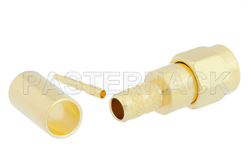 SMA オス コネクタ、圧着/はんだ接続、LMR-200、PE-C200