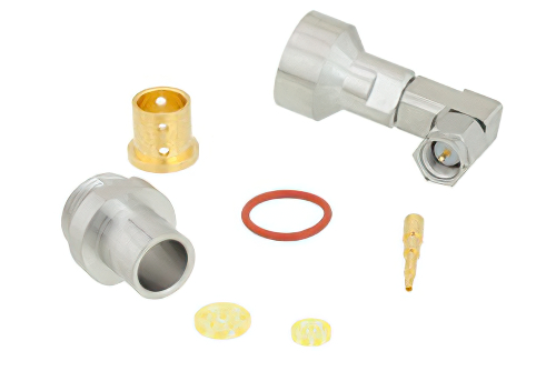 SMA オス直角 プレシジョン コネクタ、クランプ/はんだ接続、PE-P300LL