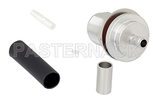 N メス バルクヘッドマウントコネクタ、圧着/はんだ接続、LMR-200、PE-C200、IP67準拠