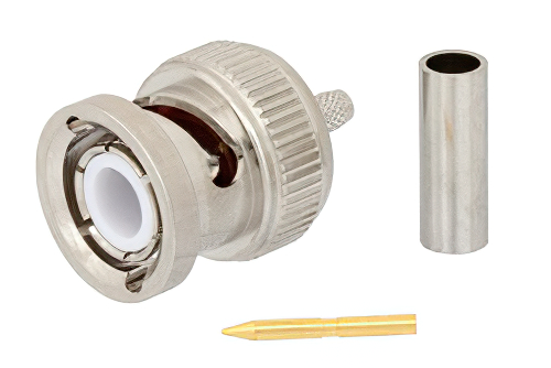 BNC オス コネクタ、圧着/圧着接続、RG316-DS、RG188-DS