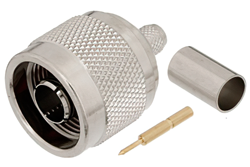 75 Ω N オス コネクタ、圧着/はんだ接続、RG59、RG62、RG71