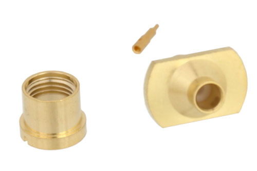 SMP オス バルクヘッドマウントプッシュオンコネクタ、はんだ接続、RG405、PE-SR405FL、PE-SR405FLJ