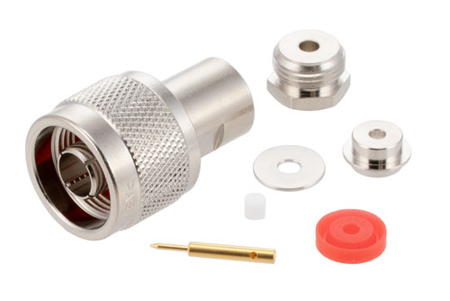 75 Ω N オス コネクタ、クランプ/はんだ接続、RG179、RG187