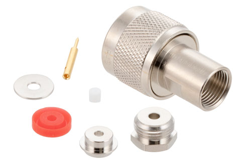 75 Ω N オス コネクタ、クランプ/はんだ接続、RG179、RG187